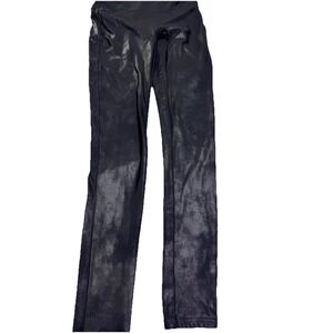 Spanx By Sara Blakely Faux Leather Pull Up Leggings Pants Women's Size M Black